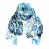 DLUX Scarves DLUX - Flora Phoenix And Flower Silk Scarf Blue -Hair Brushes & Grooming shop 164062 Large