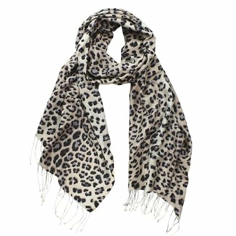 DLUX Scarves DLUX - Ocelot Silk Hand Print Wrap Natural 3 DLUX Scarves DLUX - Ocelot Silk Hand Print Wrap Natural