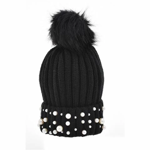 Beanie - Essence Pearl Adult Beanie Black 3 Beanie - Essence Pearl Adult Beanie Black