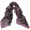 DLUX Scarves DLUX - Luna Digi Print Woolmark Scarf Black/Pink 70-180cm -Hair Brushes & Grooming shop 177017 Large