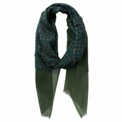 DLUX Scarves DLUX - Nuovo Spot Print Solid Border Scarf Pine 190x70cm