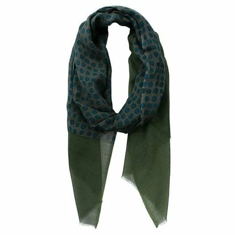 DLUX Scarves DLUX - Nuovo Spot Print Solid Border Scarf Pine 190x70cm 3 DLUX Scarves DLUX - Nuovo Spot Print Solid Border Scarf Pine 190x70cm
