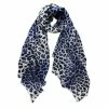 DLUX Scarves DLUX - Jaguar Animal Print Wool Scarf Silk Blue 190x70cm -Hair Brushes & Grooming shop 177024 Large