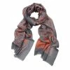 DLUX Scarves DLUX - Antique Tree Merino Digi Print Scarf Brick 200x70cm -Hair Brushes & Grooming shop 177031 Large
