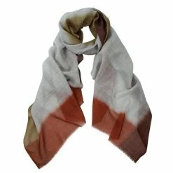DLUX Scarves DLUX - Frankie Dipped Wool / Silk Scarf Tan 190x70cm