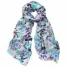 DLUX Scarves DLUX - Flower Rainbow Modal Digi Scarf Blue 200x70cm -Hair Brushes & Grooming shop 177047 Large