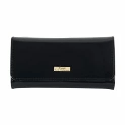 Serenade Leather - Allura Patent Leather RFID Wallet Blk Lrg
