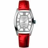 Longines - Evidenza Silver W/Red Leather Watch 26.00x30.60mm
