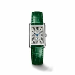 Longines - Silvered Dial Green Alligator Strap 20.5mm