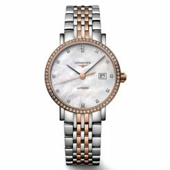 Longines - S/Steel W/18k Rose Gold M.O.P. Watch W/Diamonds 29mm L43105887