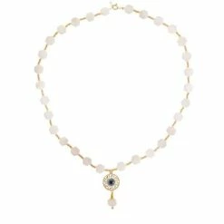 Iosifina - Necklace Polygonal Mother Of Pearls - Meander Disc