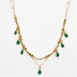 Iosifina - Necklace Drops Green