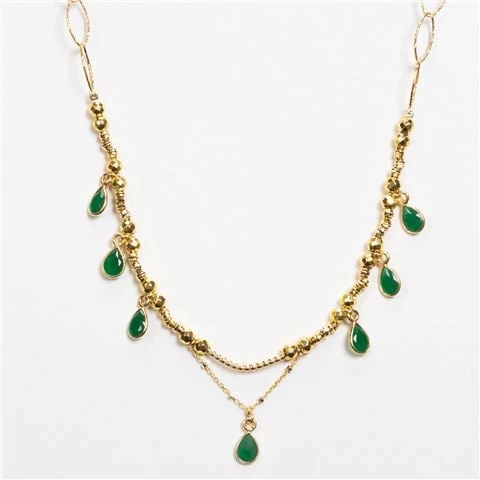 Iosifina - Necklace Drops Green 3 Iosifina - Necklace Drops Green