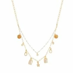 Iosifina - Necklace With Multi Charms & Zirgon Crystal