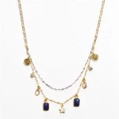 Iosifina - Necklace Muti Charms Zirgon Blue Lapis