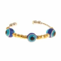 Iosifina - Leoni Shinny Open Ring Greek Eye Green