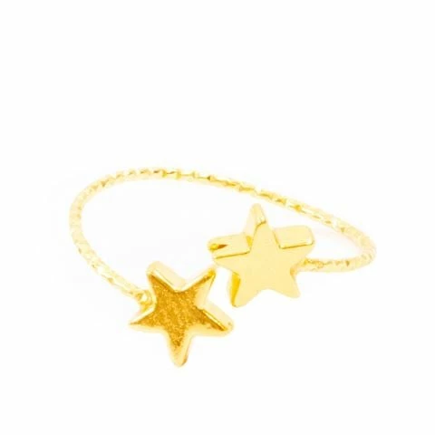 Iosifina - Golden Twin Star Open Ring 3 Iosifina - Golden Twin Star Open Ring