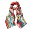 DLUX Scarves DLUX - Stella Digital Print Oblong Silk Scarf Coral