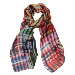 DLUX Scarves DLUX - Rainbow Digital Print Oblong Silk Scarf Multicolour