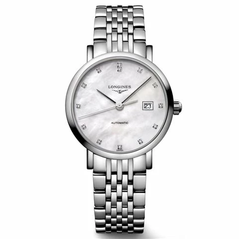 Longines - Elegant Collection Mother Of Pearl Dial Auto.Watch W/Diamonds 29.00mm 3 Longines - Elegant Collection Mother Of Pearl Dial Auto.Watch W/Diamonds 29.00mm