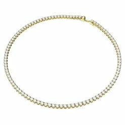 Swarovski Jewellery Swarovski - Matrix Tennis Necklace Round Cut Stones W/Gold-Tone Plating Small