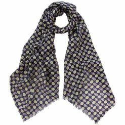 DLUX Scarves DLUX - Tibi Wool Chevron Weave Print Scarf Navy
