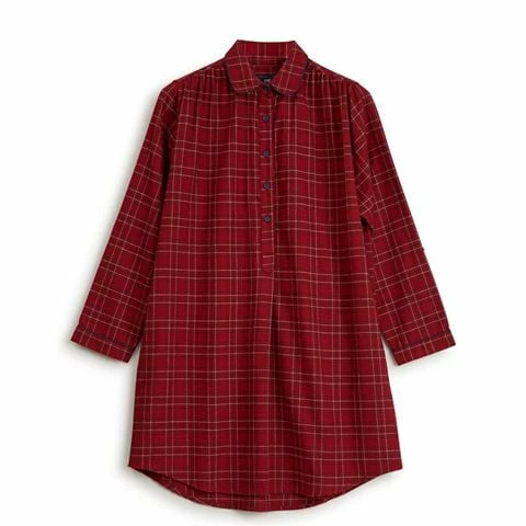 Lexington - Women's Checked Flannel Nightshirt X Small Red 3 Lexington - Women's Checked Flannel Nightshirt X Small Red