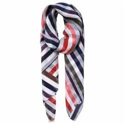 DLUX Scarves DLUX - Harlo Silk Digital Print Scarf Large Navy