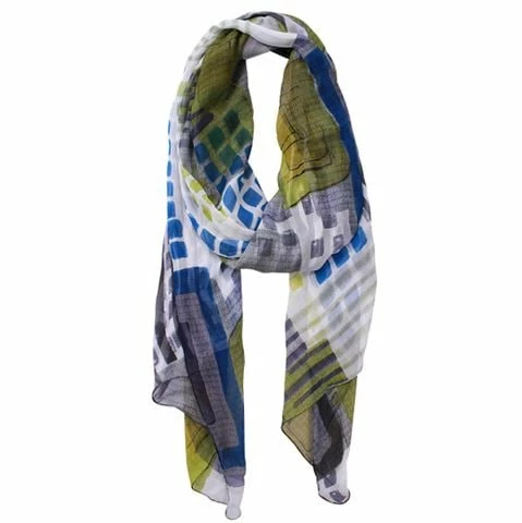 DLUX Scarves DLUX - Teal Dixon Georgette Print Silk Wrap 3 DLUX Scarves DLUX - Teal Dixon Georgette Print Silk Wrap