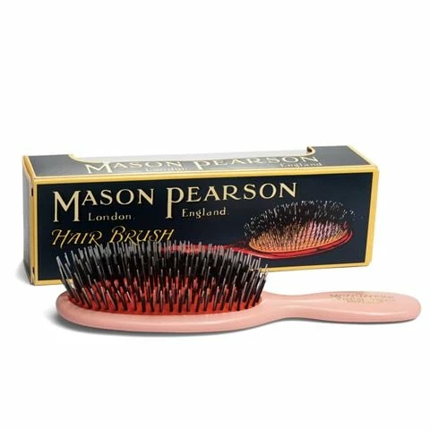 Mason Pearson - Pocket Bristle & Nylon Brush Pink 3 Mason Pearson - Pocket Bristle & Nylon Brush Pink