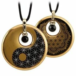 Goebel - Yin Yang Flower Of Life Necklace Black