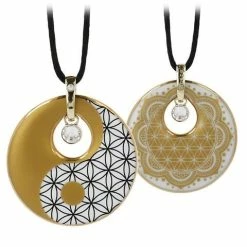 Goebel - Yin Yang Flower Of Life Necklace White