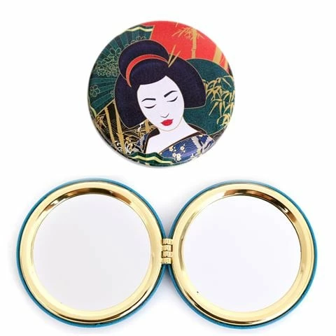 Luxe By Peter's - Geisha Compact Mirror Green 7cm 1 Luxe By Peter's - Geisha Compact Mirror Green 7cm -Hair Brushes & Grooming shop 456731 Large