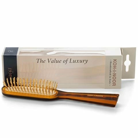 Koh-I-Noor - Jaspe Hair Brush W/Gold Metal Pins Turtle 3 Koh-I-Noor - Jaspe Hair Brush W/Gold Metal Pins Turtle