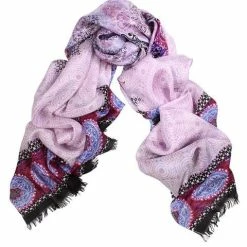 DLUX Scarves DLUX - Stella Boarder Silk Hand Print Scarf