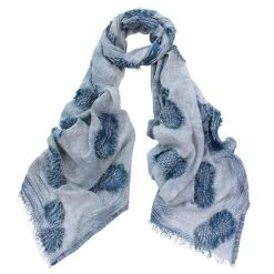 DLUX Scarves DLUX - Paradise Clipped Jacquard Scarf Blue