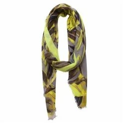 DLUX Scarves DLUX - Flavia Cotton/Modal Leaf Print Scarf Gold