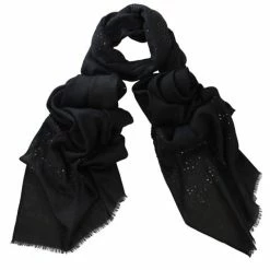 DLUX Scarves DLUX - Valentine Embroidered Wrap Black