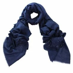 DLUX Scarves DLUX - Valentine Embroidered Wrap Navy