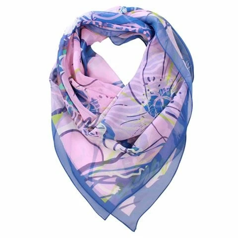 DLUX Scarves DLUX - Miranda Silk Digi Print Scarf Blue 3 DLUX Scarves DLUX - Miranda Silk Digi Print Scarf Blue