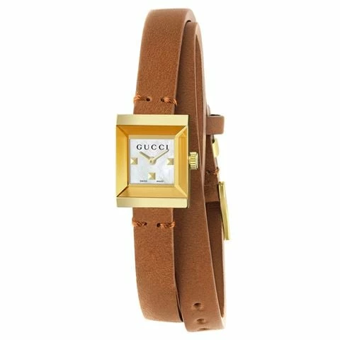 Gucci Watches Gucci - G-Frame Mother Of Pearl Dial Brown Strap Watch 3 Gucci Watches Gucci - G-Frame Mother Of Pearl Dial Brown Strap Watch