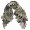 DLUX Scarves DLUX - Ariel Silk Chiffon Hand Print Wrap Khaki -Hair Brushes & Grooming shop 569091 Large