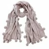 DLUX Scarves DLUX - Flynn Woolmark Knit Pom Pom Wrap Taupe -Hair Brushes & Grooming shop 570682 Large