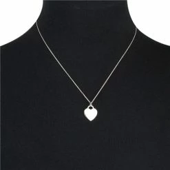 Whitehill - Sterling Silver Necklace Pink & Plain Heart