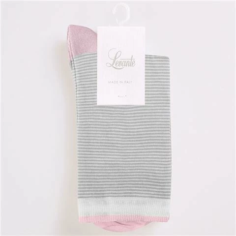 Levante - Lina Fine Stripe Crew Socks Grey Marle One Size 3 Levante - Lina Fine Stripe Crew Socks Grey Marle One Size