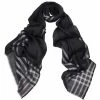 DLUX Scarves DLUX - Phantom Wool/Silk/Lurex Wrap Black & Silver