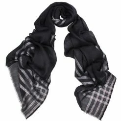 DLUX Scarves DLUX - Phantom Wool/Silk/Lurex Wrap Black & Silver