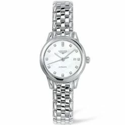 Longines - Flagship Wht Dial Diamonds S/Steel Watch 30mm