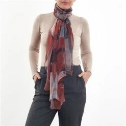 DLUX Scarves DLUX - Natasha Silk Crinkle Wrap Sienna