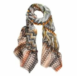 DLUX Scarves DLUX - Maxine Zigzag Digi Print Micro Scarf Multi